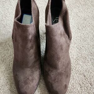 Women's Taupe Faux Suede Ankle Boots